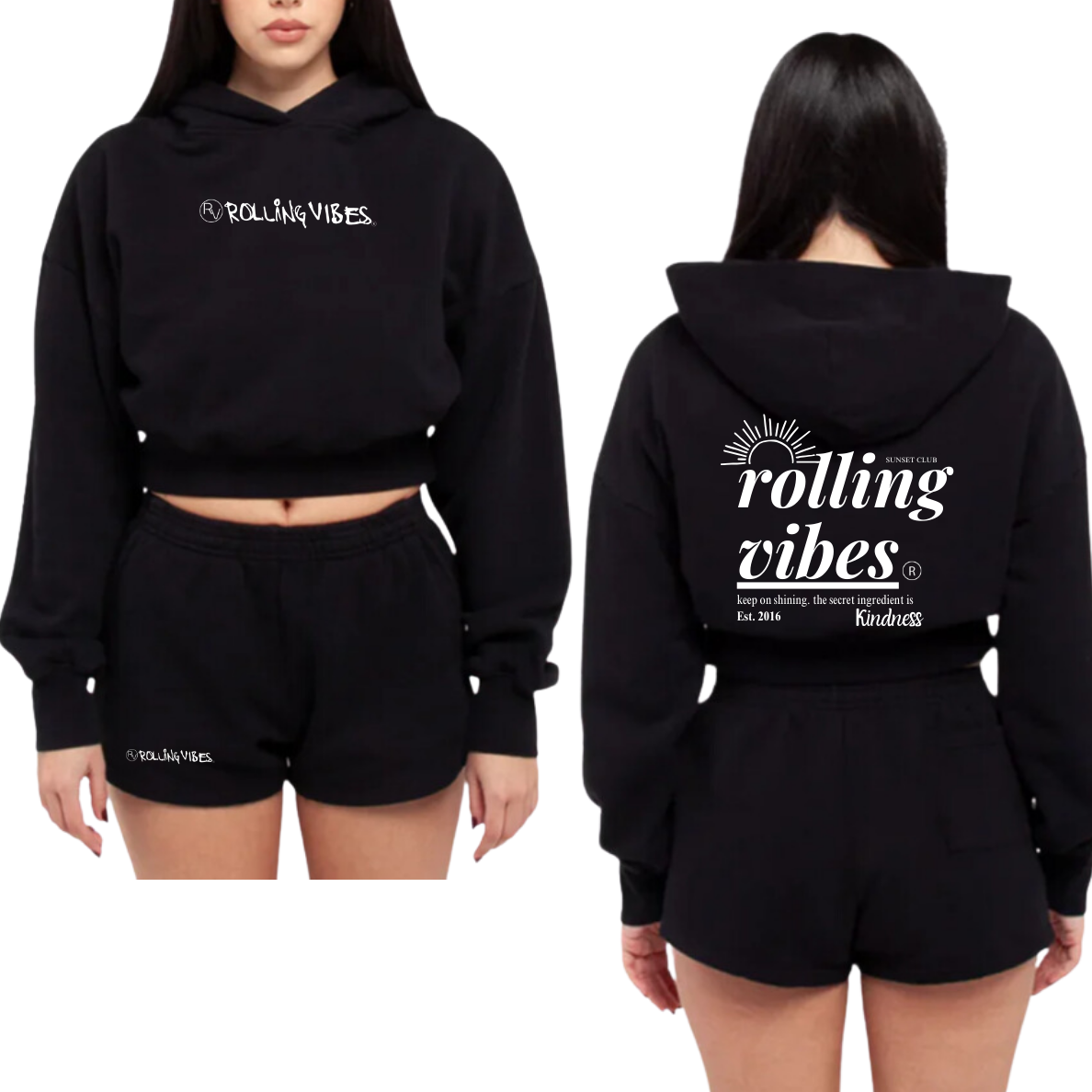 The Rolling Vibes - Crop Hoodie