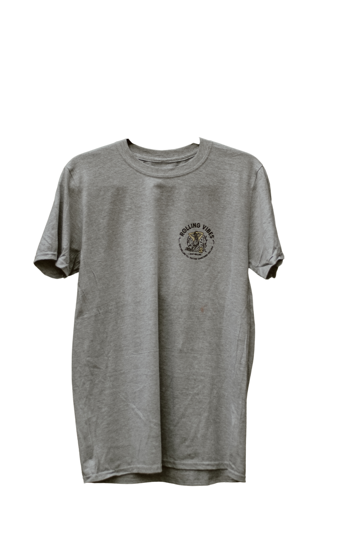 A casual tank top made of 100% cotton fabric with a relaxed fit. The design features a mermaid taking a bath surrounded by waves and palm trees on the back. The front is adorned with the Rolling Vibes logo. Perfect for a beachy, summer look.